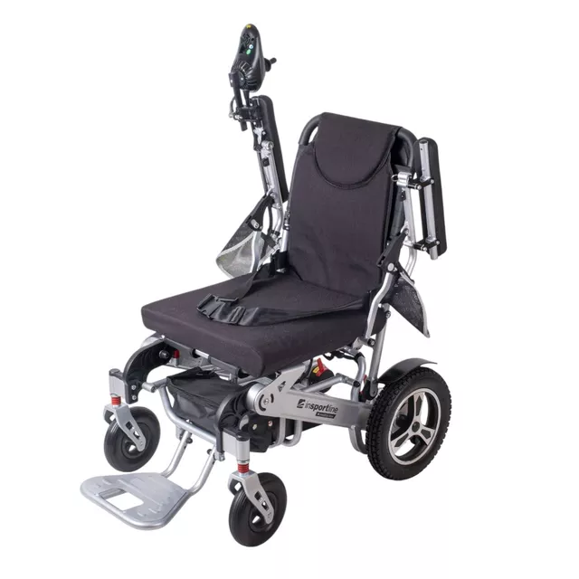 Elektromos kerekesszék inSPORTline Hawkie Basic II 500W, lábtartó, kartámasz, elektromágneses fék, 6 km/h - zöld