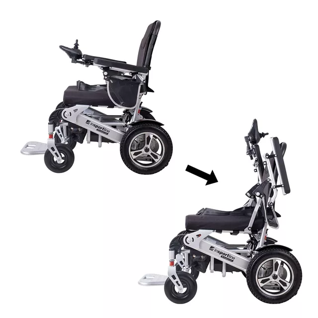 Elektromos kerekesszék inSPORTline Hawkie Basic II 500W, lábtartó, kartámasz, elektromágneses fék, 6 km/h - zöld