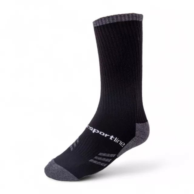 Merino Mid-Calf Socks inSPORTline Meritic Crew AG+ Antibacterial - Black-Grey