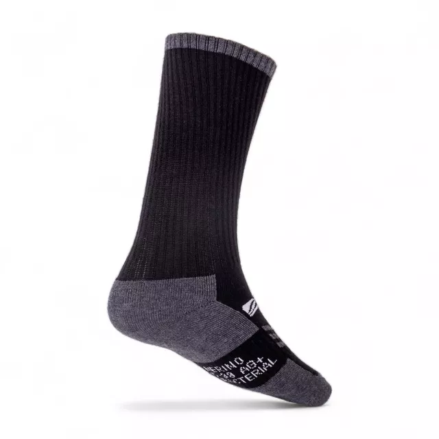 Merino Mid-Calf Socks inSPORTline Meritic Crew AG+ Antibacterial - Black-Grey