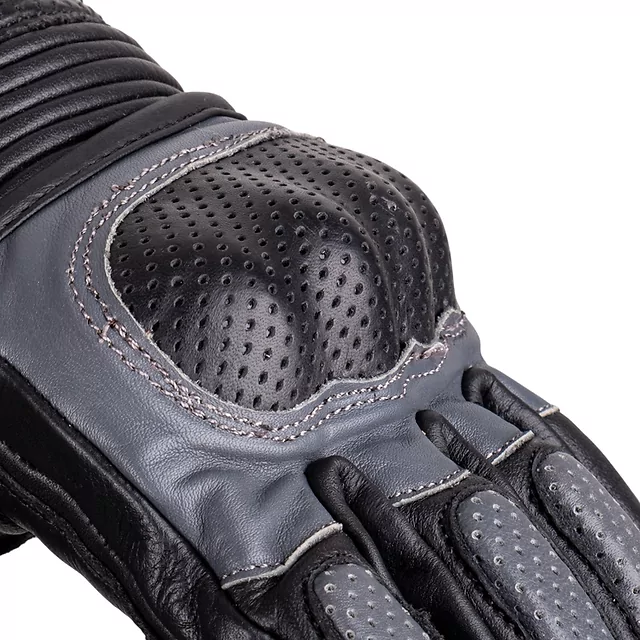 Kožené moto rukavice W-TEC Boldron - černo-šedá