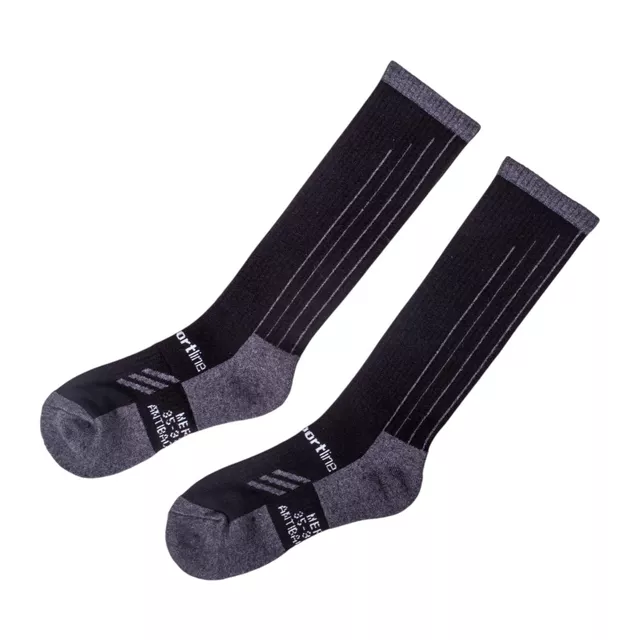 Merino podkolenky inSPORTline Meritic Ski AG+ antibakteriální - černo-šedá
