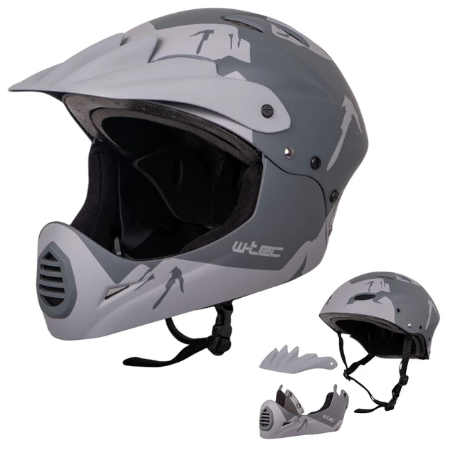 Каска Downhill W-TEC Campanero- сив мат