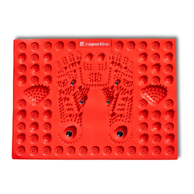 Foot Massage Mat inSPORTline Tilsipur 39 x 29 cm - Red