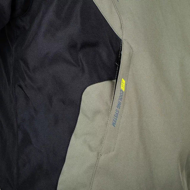 Touringová moto bunda W-TEC Karmal - černo-olivově zelená