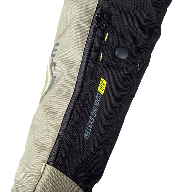 Touringová moto bunda W-TEC Karmal - černo-olivově zelená