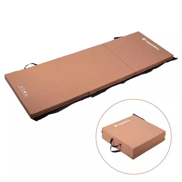Skládací gymnastická žíněnka inSPORTline Trifold 180x60x5 cm - červená - hnědá