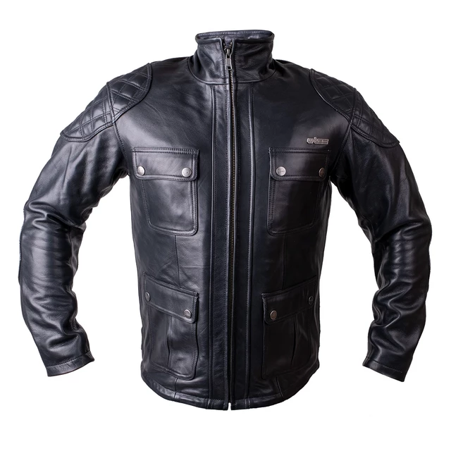 Leather Motorcycle Jacket W-TEC Valebravo - Black