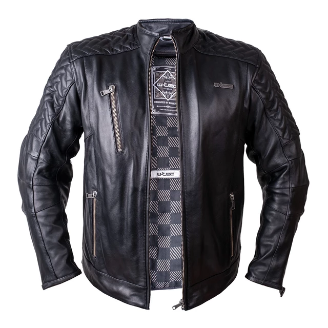 W-TEC Elcabron Leder Motorradjacke - schwarz