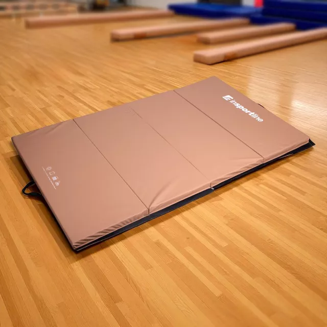 Skládací gymnastická žíněnka inSPORTline Kvadfold 200x120x5 cm - hnědá