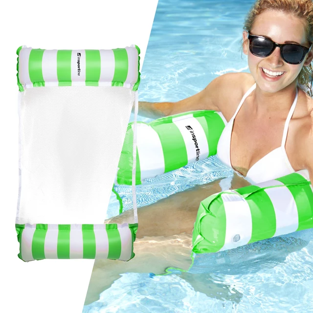 Pompowany materac leżak basenowy inSPORTline WaveBed - Zielony