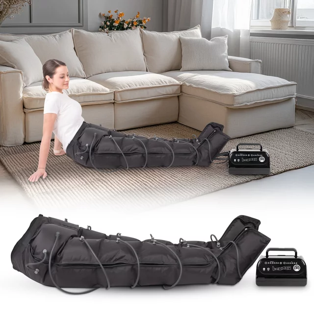 Kompresní masážní systém inSPORTline Compisimo s kompresními unisex kalhotami - 6 překrývajících se komor