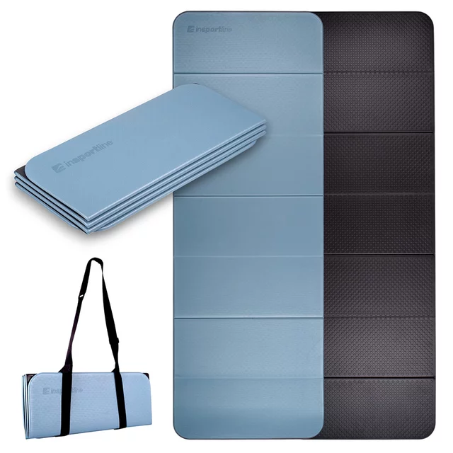 Skládací podložka na cvičení inSPORTline Misette 180x61x0,8 cm - modro-černá - modro-černá