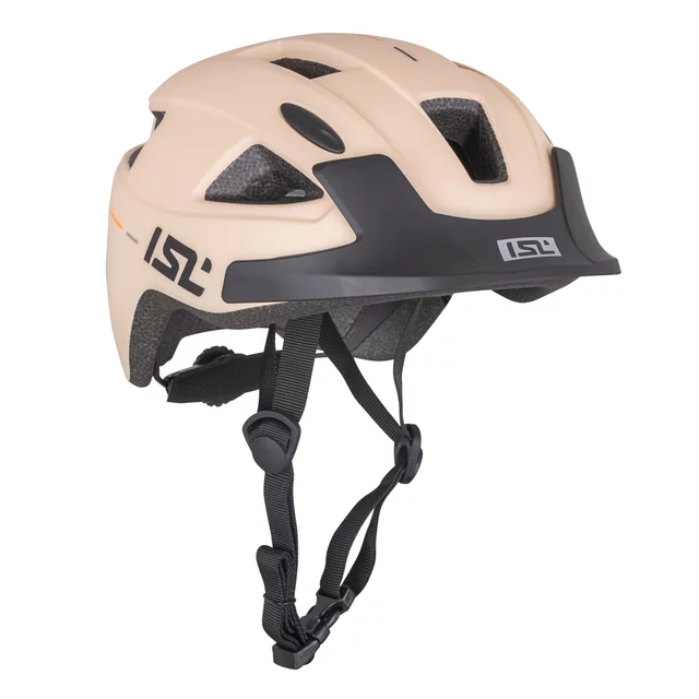 Dětská cyklo přilba s LED světlem ISL Lumiro - Peach Beige