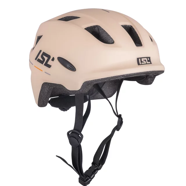 Dětská cyklo přilba s LED světlem ISL Lumitto - Blush Pink - Peach Beige