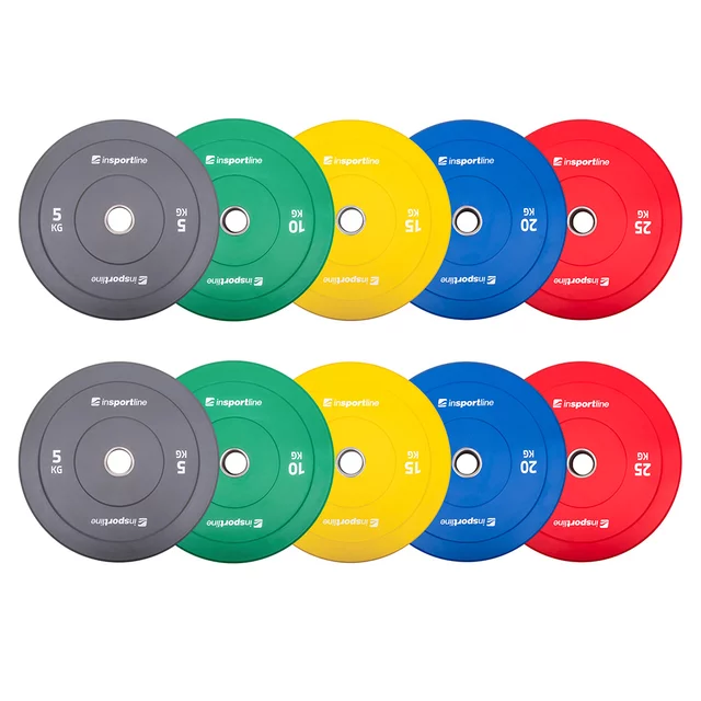 Sada 2x5ks gumových kotoučů inSPORTline Bumper Plate Go 2x 5-25 kg 50 mm