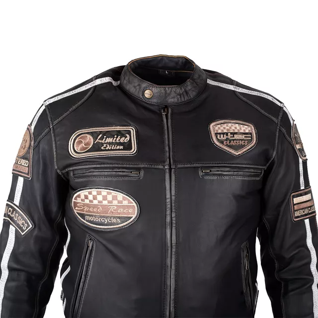 Men’s Leather Motorcycle Jacket W-TEC Sheawen Vintage