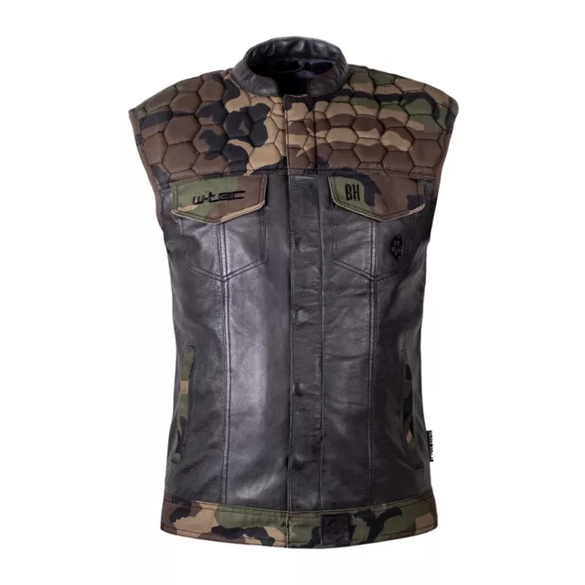 Moto vesta W-TEC Black Heart Regimento - tmavě šedá-kamufláž