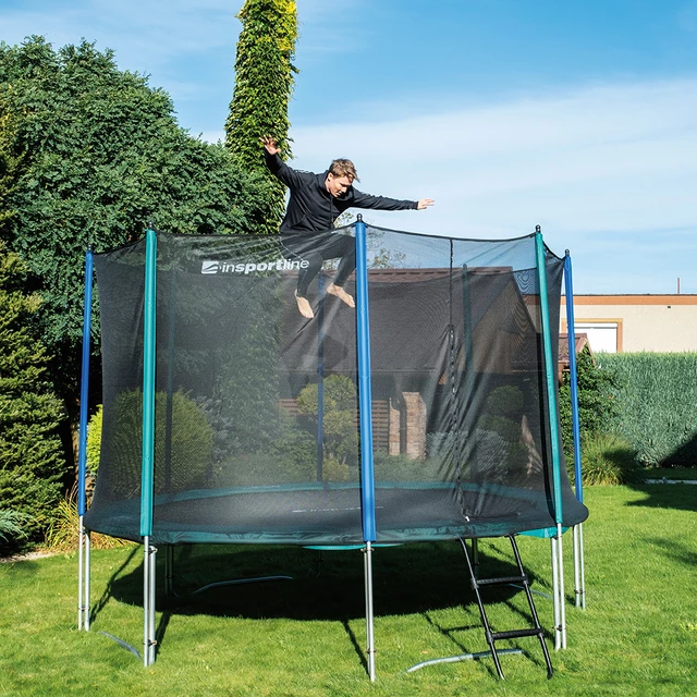 Trampolina ogrodowa z siatką inSPORTline Green 366 cm