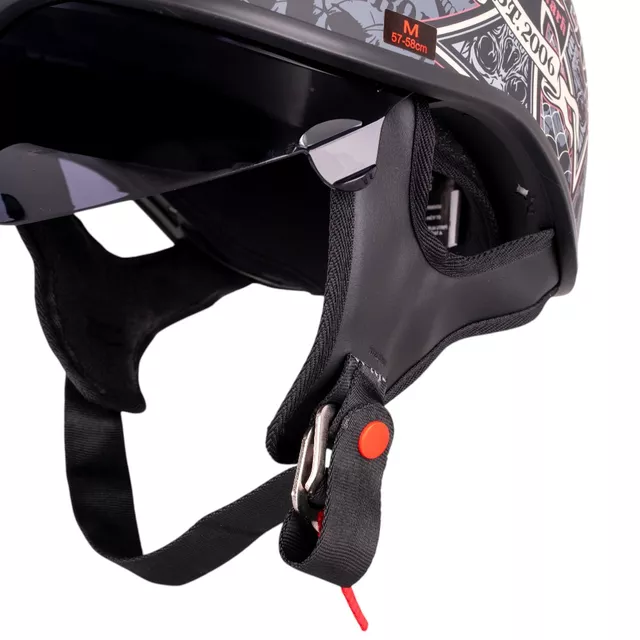 Motorcycle Helmet W-TEC Black Heart V535 Cross Skull