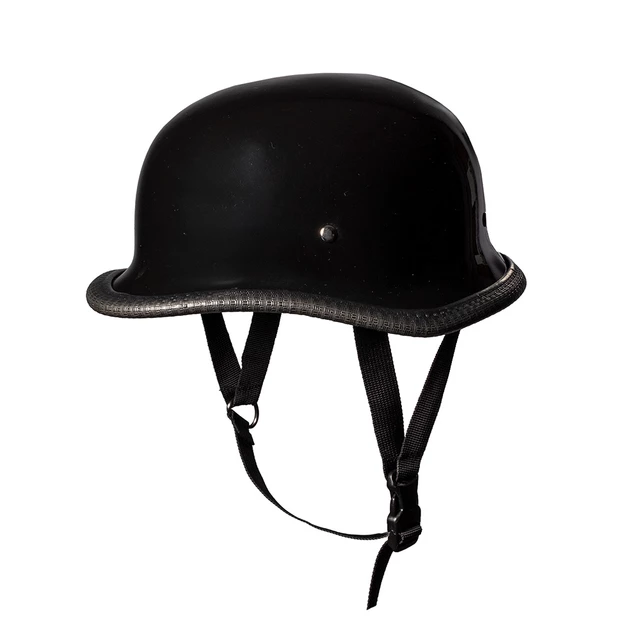 Sodager DH-001 Retro offener Motorradhelm - schwarz glänzend