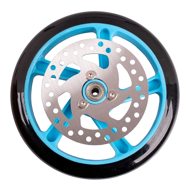 Replacement Wheel w/ Brake Rotor for inSPORTline Discola Scooter 200 x 30 mm - Blue - Blue