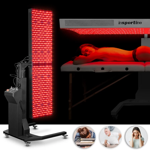 Panel LED lampa na podczerwień terapia światłem inSPORTline Sumatrin - Czarny - Czarny