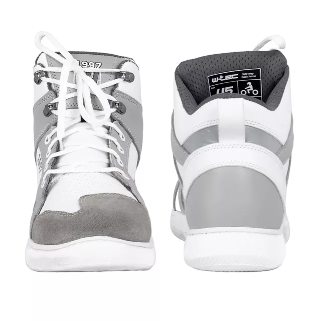 Moto boty W-TEC Arimes - bílo-šedá