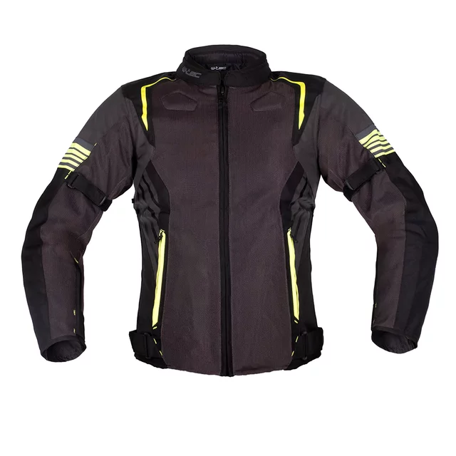 Letní moto bunda W-TEC Pelyes - šedá - šedá-fluo