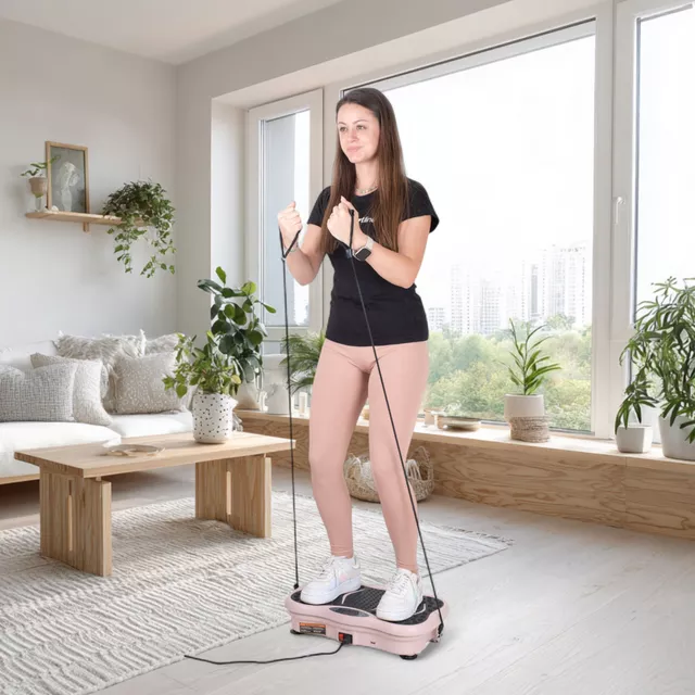 Platforma wibracyjna z linkami, głośnikiem, bluetooth inSPORTline Maviro - róża