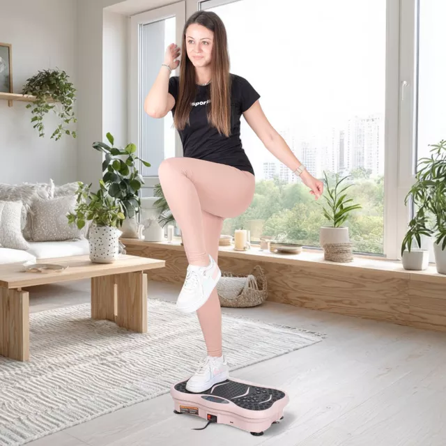 Platforma wibracyjna z linkami, głośnikiem, bluetooth inSPORTline Maviro - róża