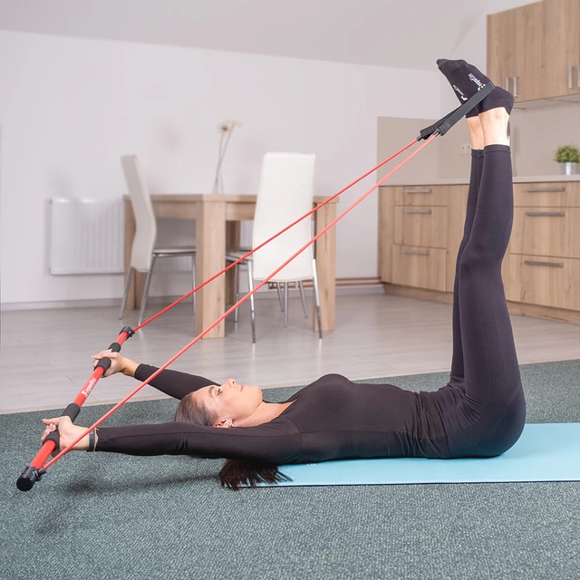 inSPORTline Fitness-Stange mit Gummi 130 cm