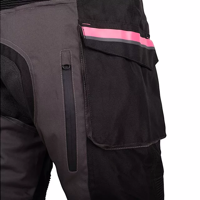 Dámské moto kalhoty W-TEC Barbata - černo-šedo-růžová