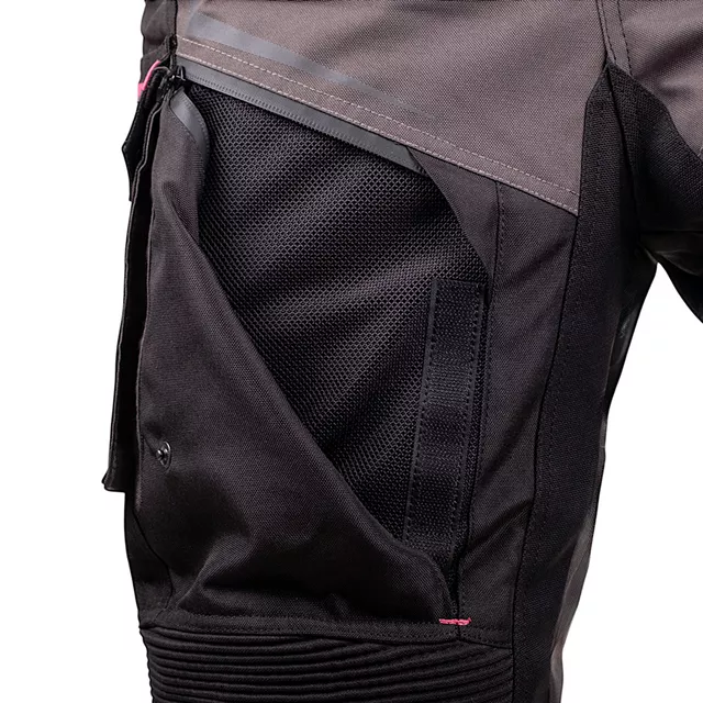 Dámské moto kalhoty W-TEC Barbata - černo-šedo-růžová