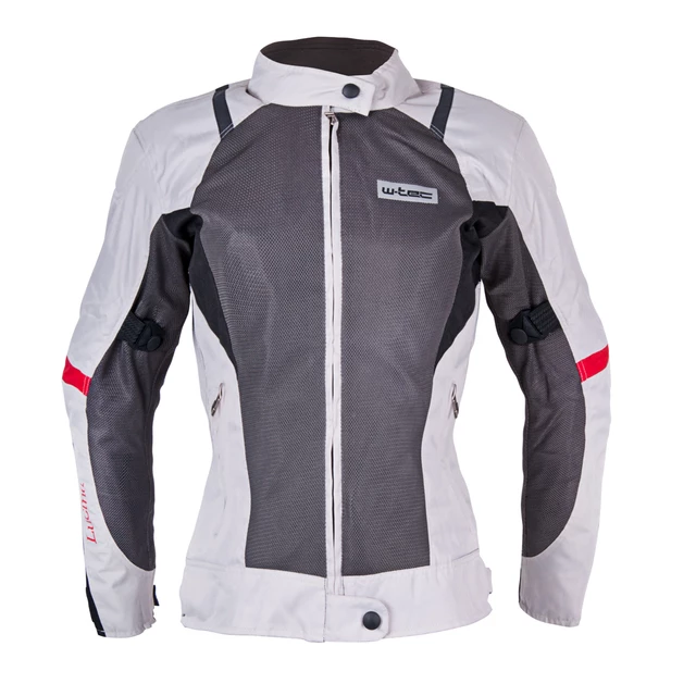 Women’s Moto Jacket W-TEC Lucina - Grey-Cream White, L - Grey-Cream White