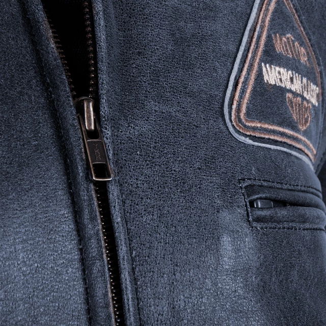 Motoros bőrkabát BOS 2058 Navy - XXL