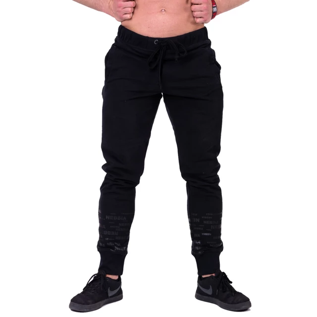 Męskie spodnie dresowe Nebbia Gym Hero Joggers 153 - Czarny - Czarny
