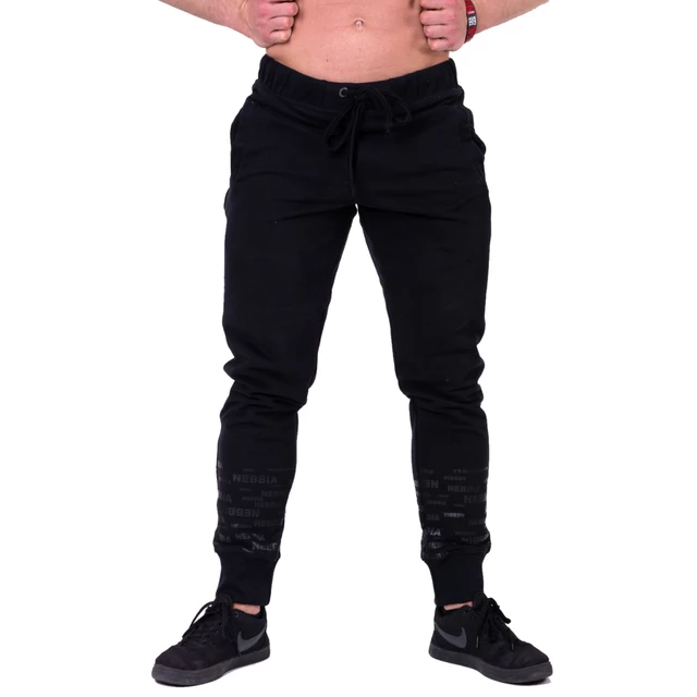 Pánské tepláky Nebbia Gym Hero Joggers 153 - Black