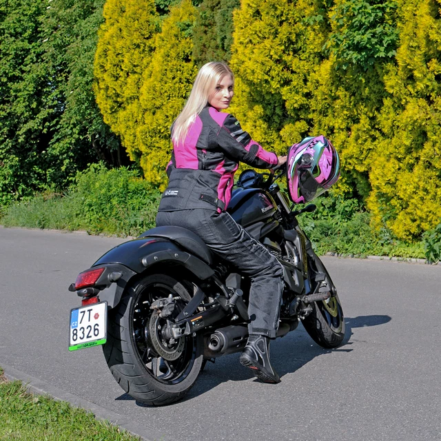 Women's Softshell Moto Jacket W-TEC Alenalla - Black-Pink