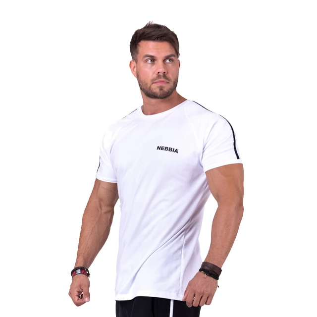 Koszulka męska na siłownię Nebbia 90' Hero 143 - Biały