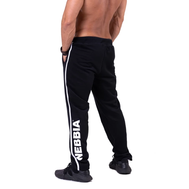 Pánské tepláky Nebbia Side Stripe Retro Joggers 154 - Black, L