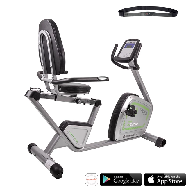 Rower treningowy rehabilitacyjny poziomy inSPORTline inCondi R60i + pas piersiowy