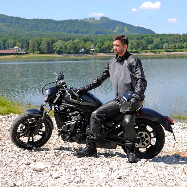 Men's Leather Moto Pants W-TEC Roster NF-1250 - Black