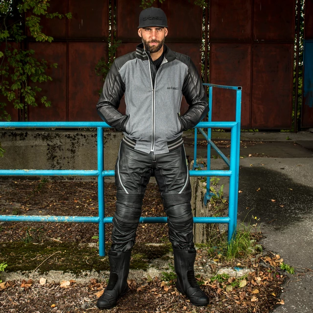 Kožené moto kalhoty W-TEC Vilglen - 2.jakost - černá