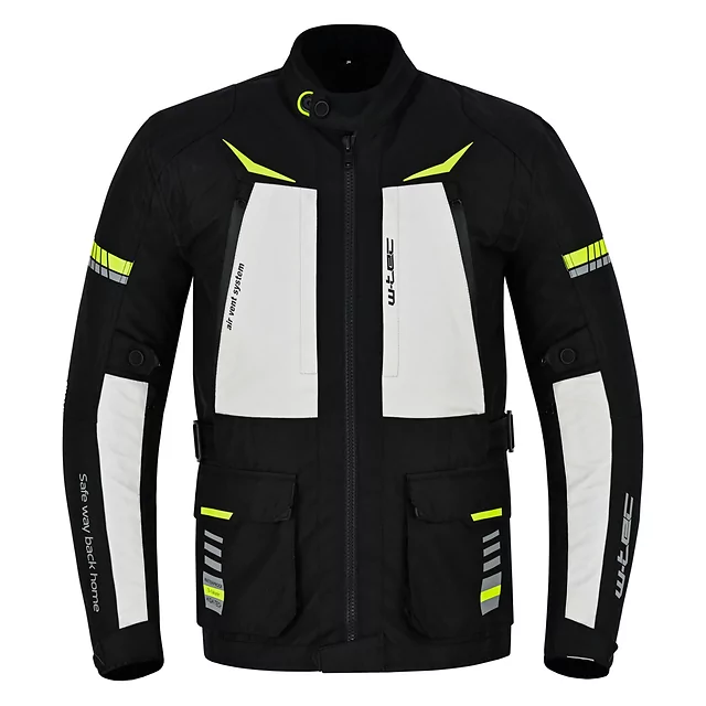 Moto bunda W-TEC Warao - černá-fluo