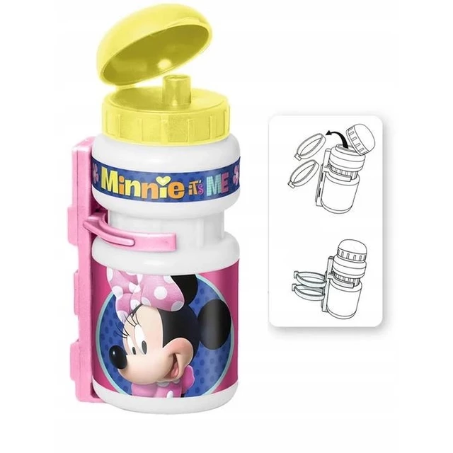 Plastic Cycling Bottle w/ Holder Minnie Mouse 0.375 L