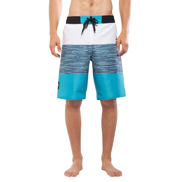 Men’s Board Shorts Aqua Marina Division - Black-Grey - Blue-White