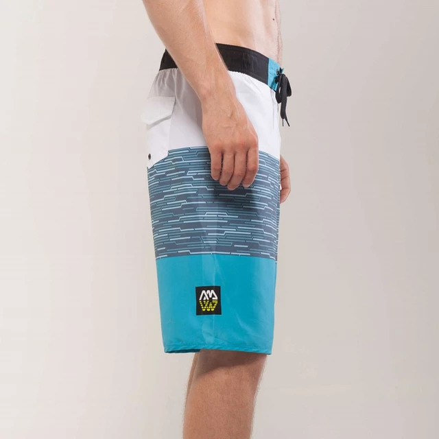 Men’s Board Shorts Aqua Marina Division - Blue-White, S