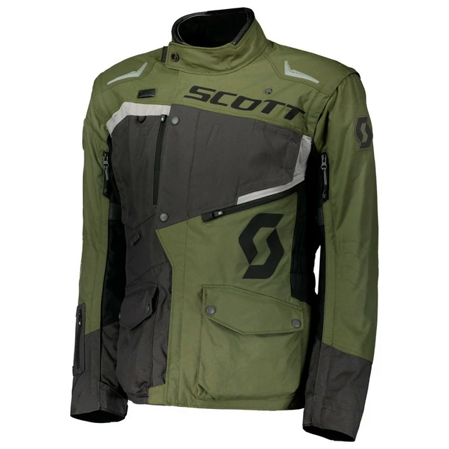Motorcycle Jacket SCOTT Dualraid DP - Titanium Grey/Orange - Grey/Olive-Green