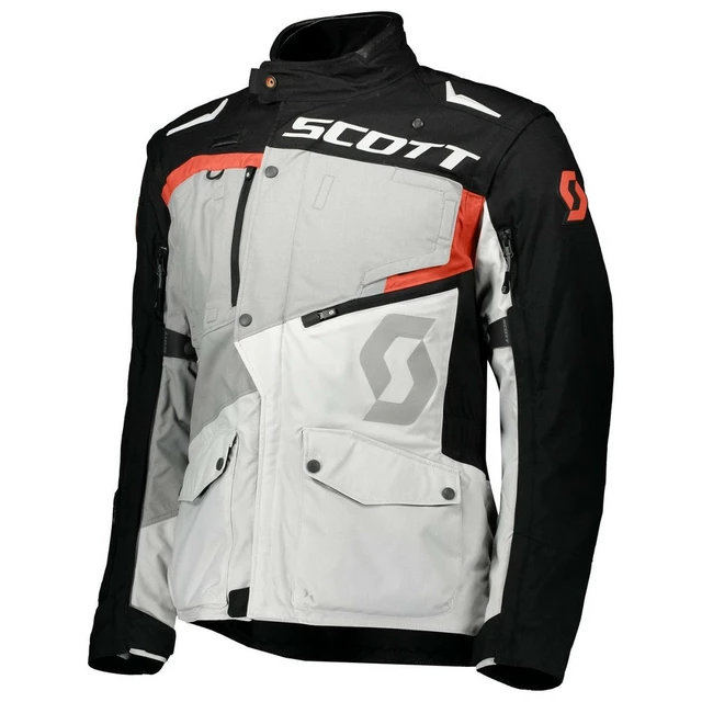 Motorcycle Jacket SCOTT Dualraid DP - Grey/Olive-Green - Titanium Grey/Orange